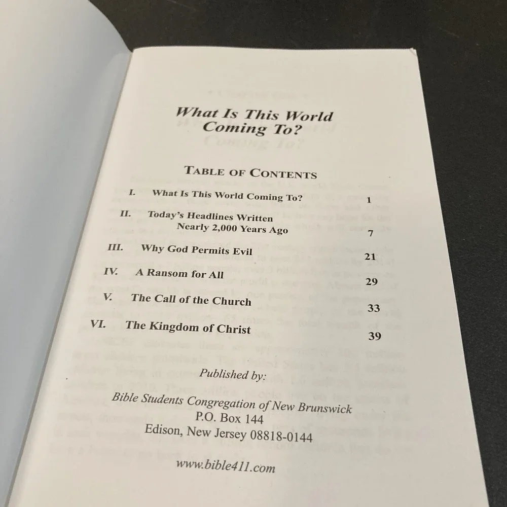 Bible Students Congregation Movement World Coming To? Christian Millennialist
